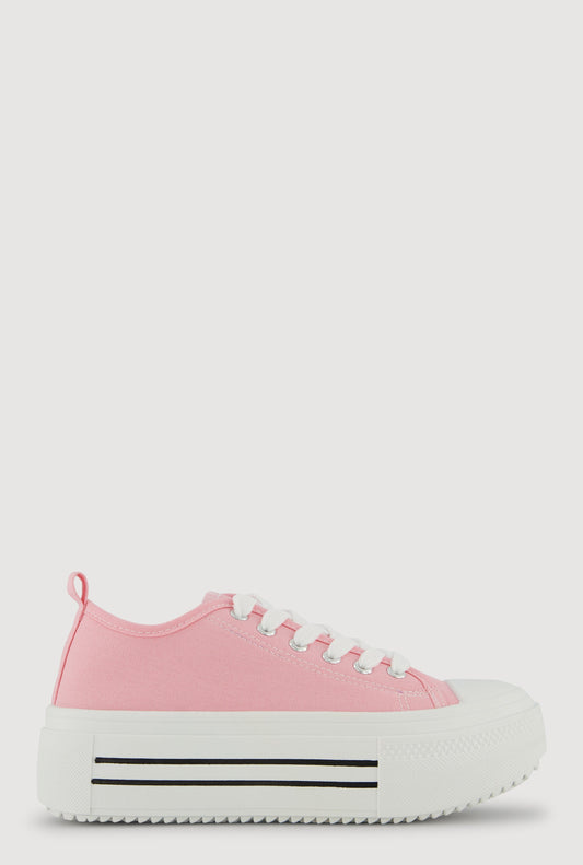 Lace Up Low Top Platform Sneakers