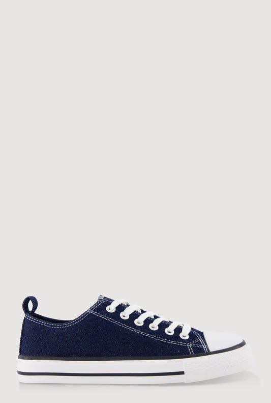 Lace Up Low Top Canvas Sneakers
