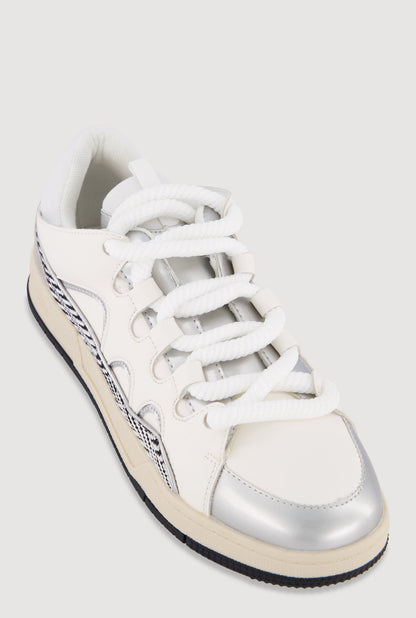 Chevron Color Blocked Lace Up Sneakers