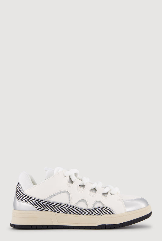 Chevron Color Blocked Lace Up Sneakers