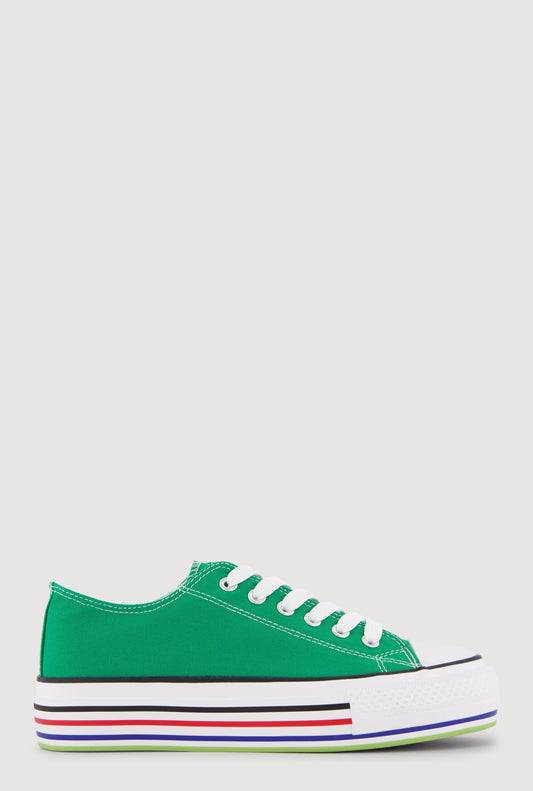 Low Top Lace Up Cap Toe Sneakers