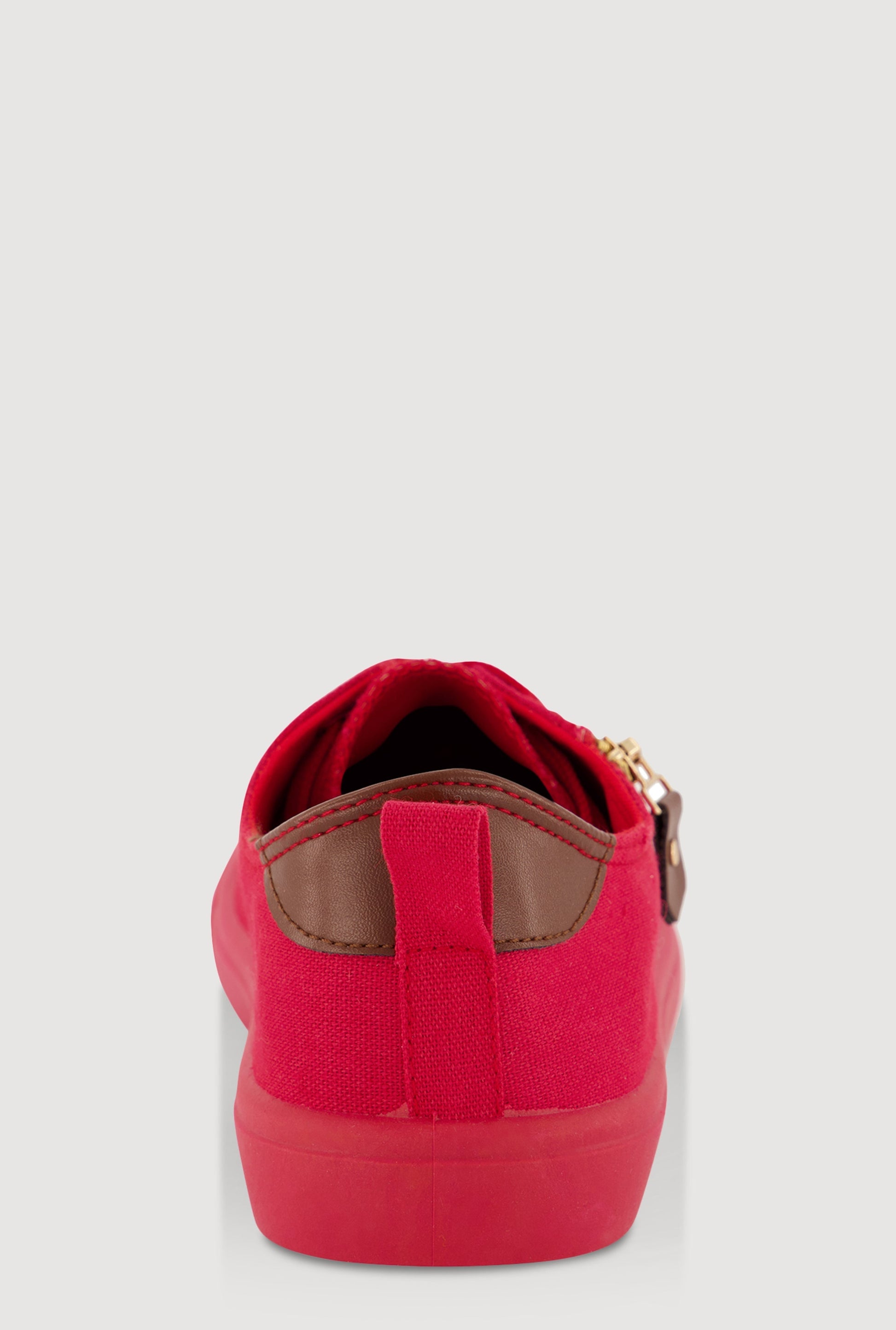 Zipper Detail Lace Up Low Top Sneakers