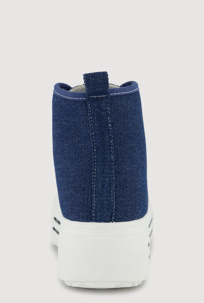 Tulle Lace Up Charm Platform High Top Sneakers