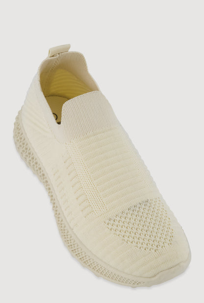 Slip On Textured Knit Sneakers
